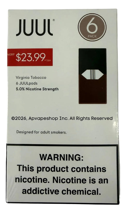Juul Pods $23.99 Virginia Tobacco 5% 6ct 4pk