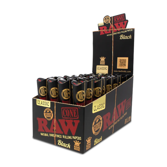 RAW - Black Pre-Rolled Cones - 3 Pack - King Size