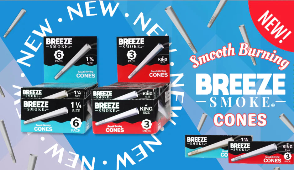Breeze 1 1/4 Cones 6 Pack - 24 Pack Display A&I Family Wholesale Breeze 1 1/4 Cones 6 Pack - 24 Pack Display A&I Family Wholesale