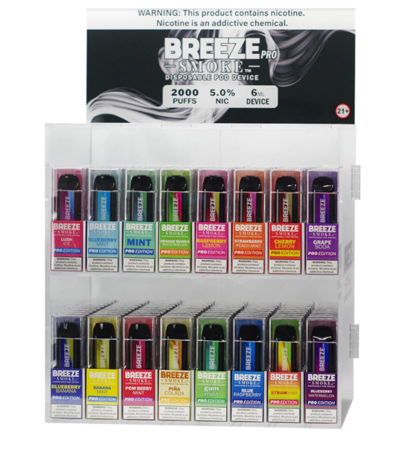 Breeze Pro 5% XL Display - 160 Pieces Disposable Nicotine A&I Family Wholesale Breeze Pro 5% XL Display - 160 Pieces Disposable Nicotine A&I Family Wholesale