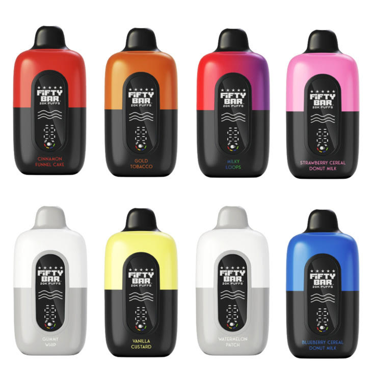 Fifty Bar Vape Disposable - 20K Puffs (5ct) Disposable Nicotine A&I Family Wholesale Fifty Bar Vape Disposable - 20K Puffs (5ct) Disposable Nicotine A&I Family Wholesale