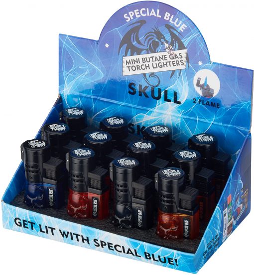 Special Blue Skull Double Flame 12 PCS