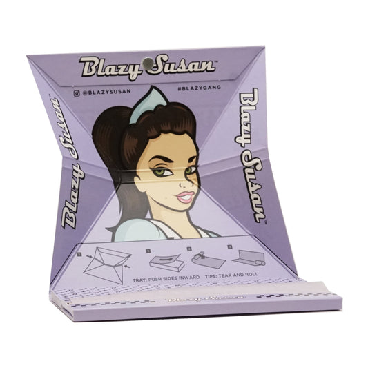 Blazy Susan - Purple Deluxe Rolling Paper Kit - King Size Slim