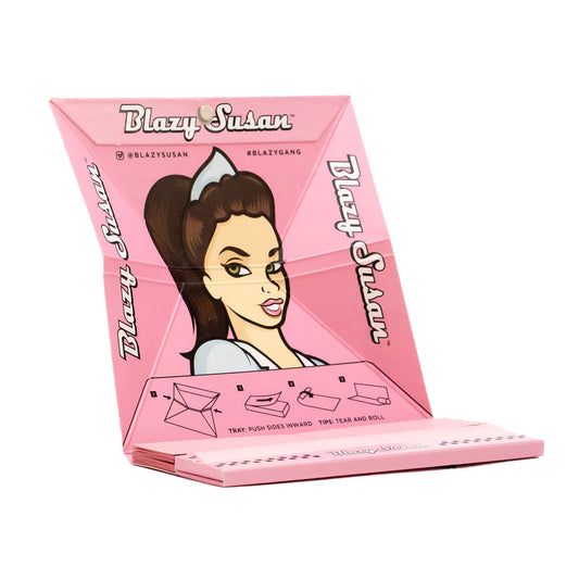 Blazy Susan - Pink Deluxe Rolling Paper Kit - King Size Slim