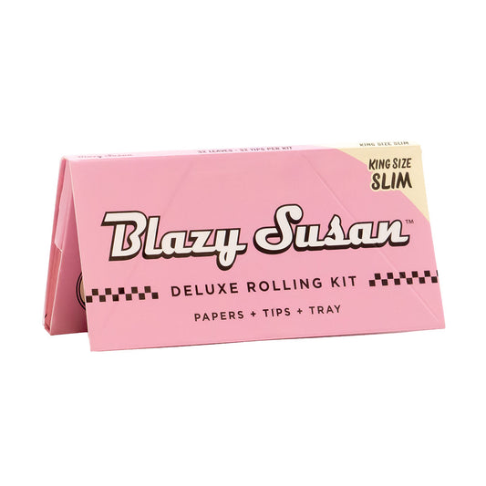 Blazy Susan - Pink Deluxe Rolling Paper Kit - King Size Slim
