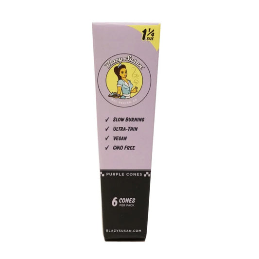 Blazy Susan Purple 1-1/4ā³ Pre-Rolled Cones (6ct)