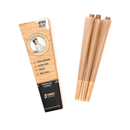 Blazy Susan - King Size Unbleached Pre-Rolled Cones 3 pack