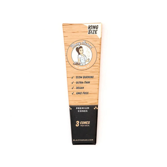 Blazy Susan - King Size Unbleached Pre-Rolled Cones 3 pack