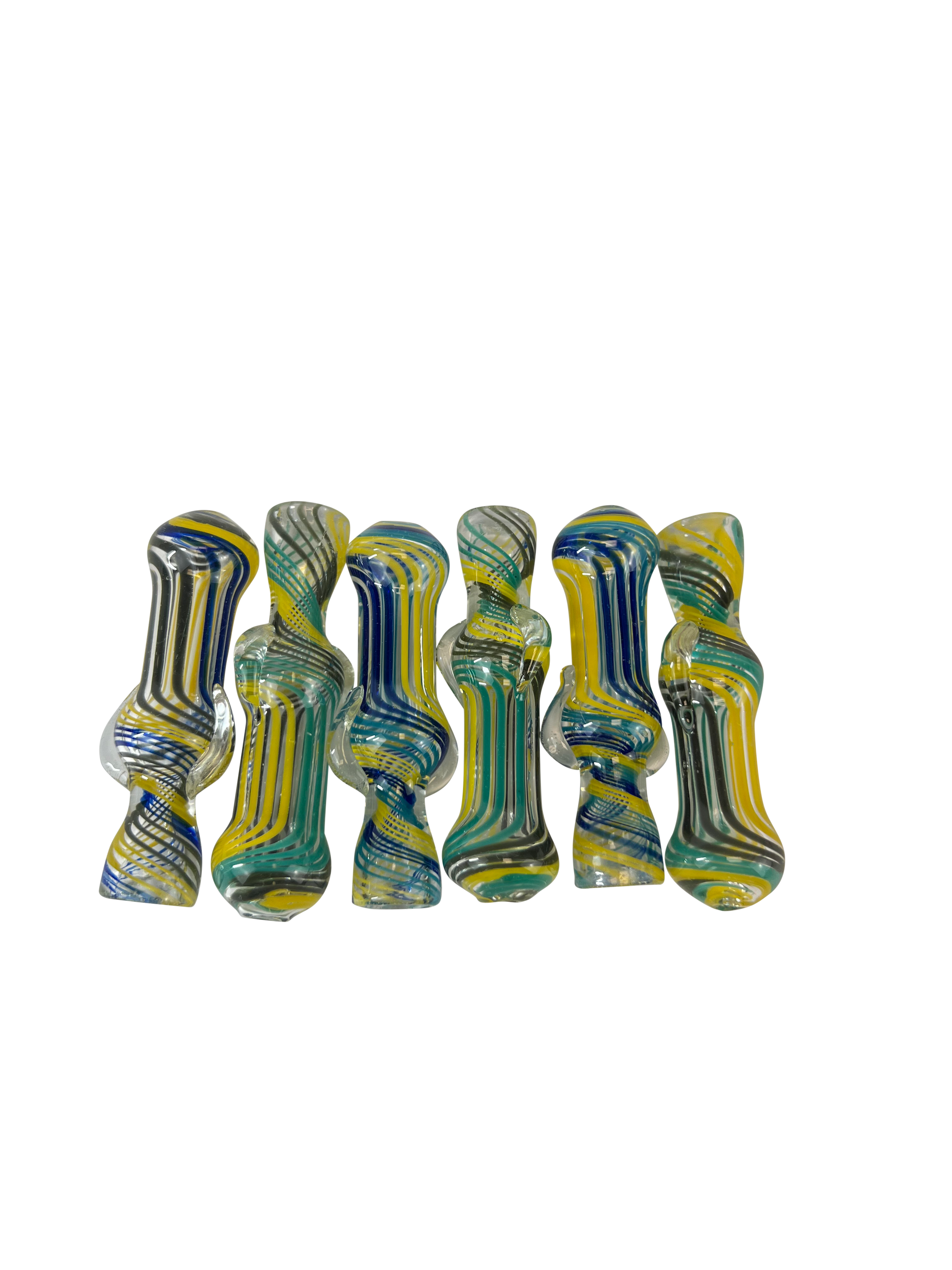 Yellow / Blue Wig Wag Chillums 10 Pack