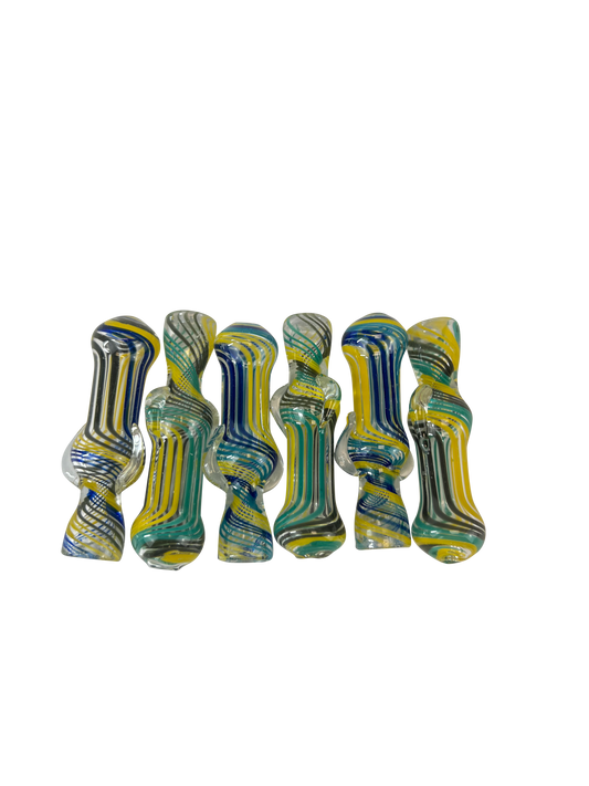 Yellow / Blue Wig Wag Chillums 10 Pack