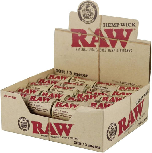 Raw Natural Hemp Wick Rolls 10ft 40pk Display