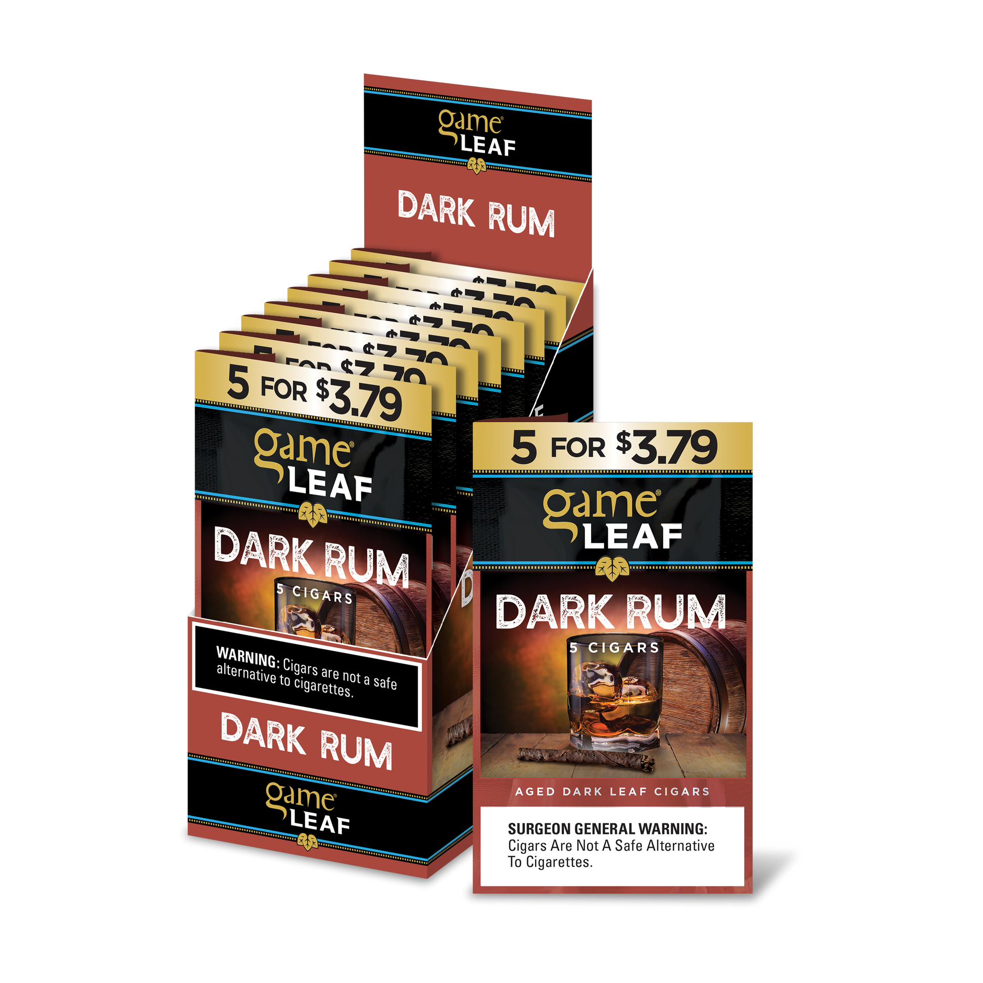 Game Leaf - 5 Pack Cigarillos - Pre Priced $3.79 (8 Pack) - Tobacco Products