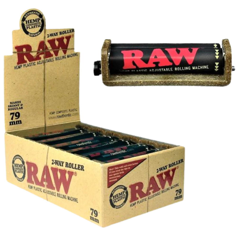 RAW - 2 Way Rolling Machine - 12 Per Box - 79 mm - 1 1/4 & 1 1/2 Size
