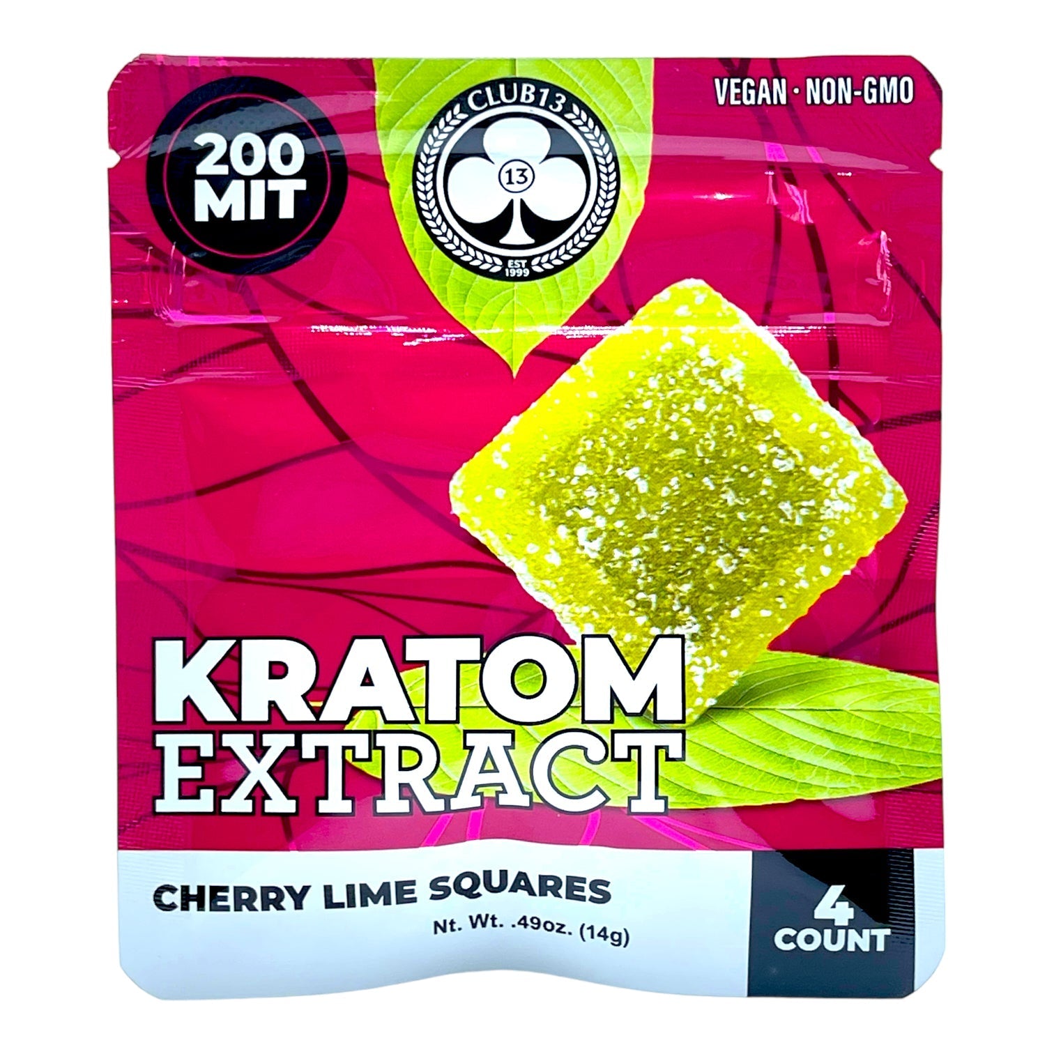 Club 13 Kratom Extract Gummy Squares - 200 MIT