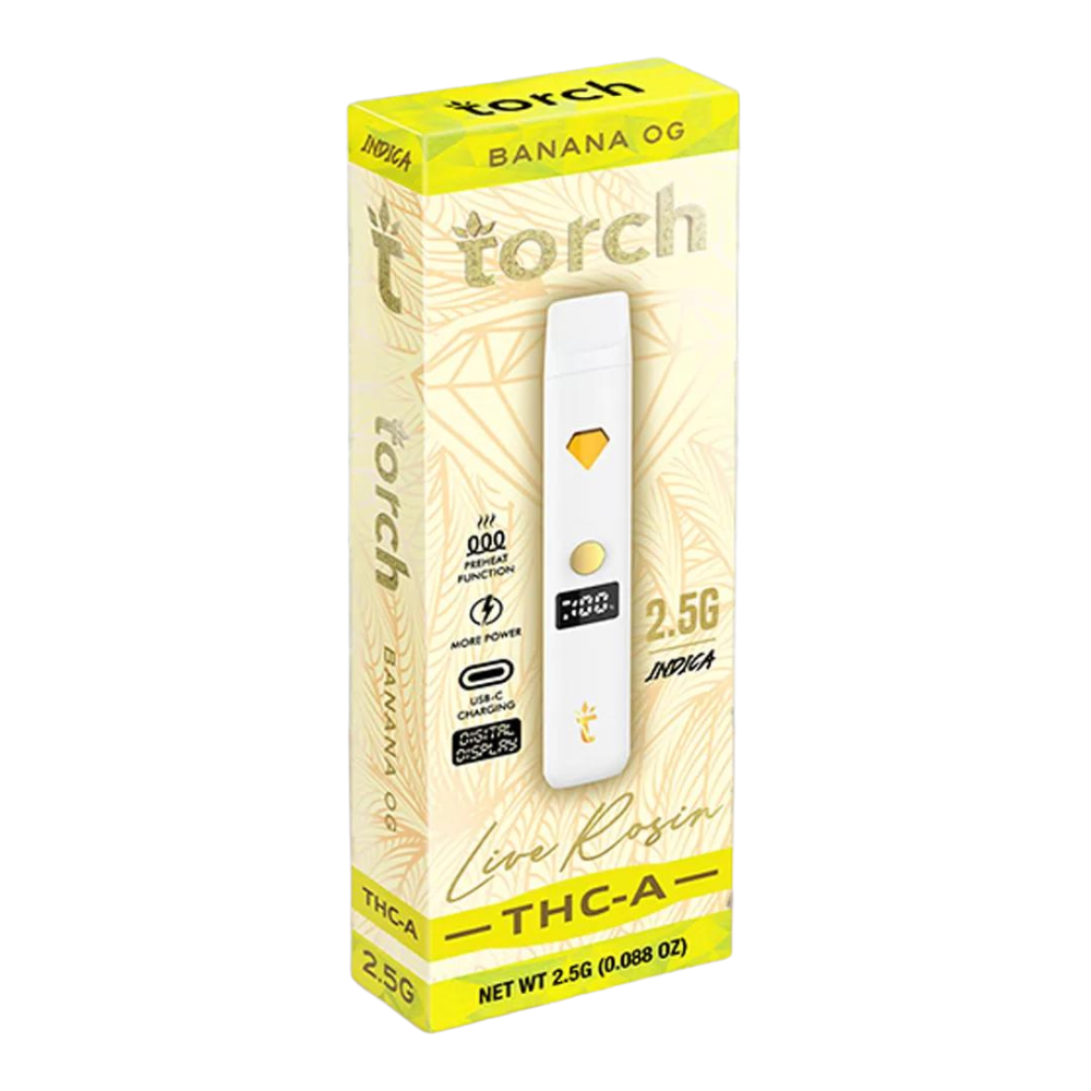 Torch Hemp - live Rosin 2.5g Thc-A Disposable - 5 pack