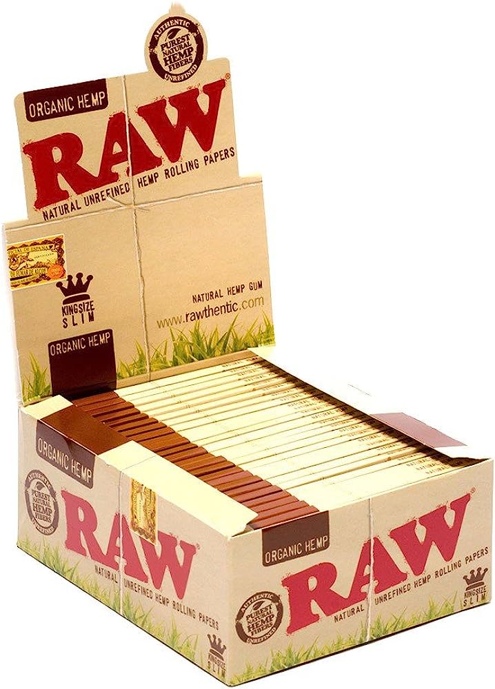 Raw - King Size Slim Organic Hemp Rolling Papers (50 Count)