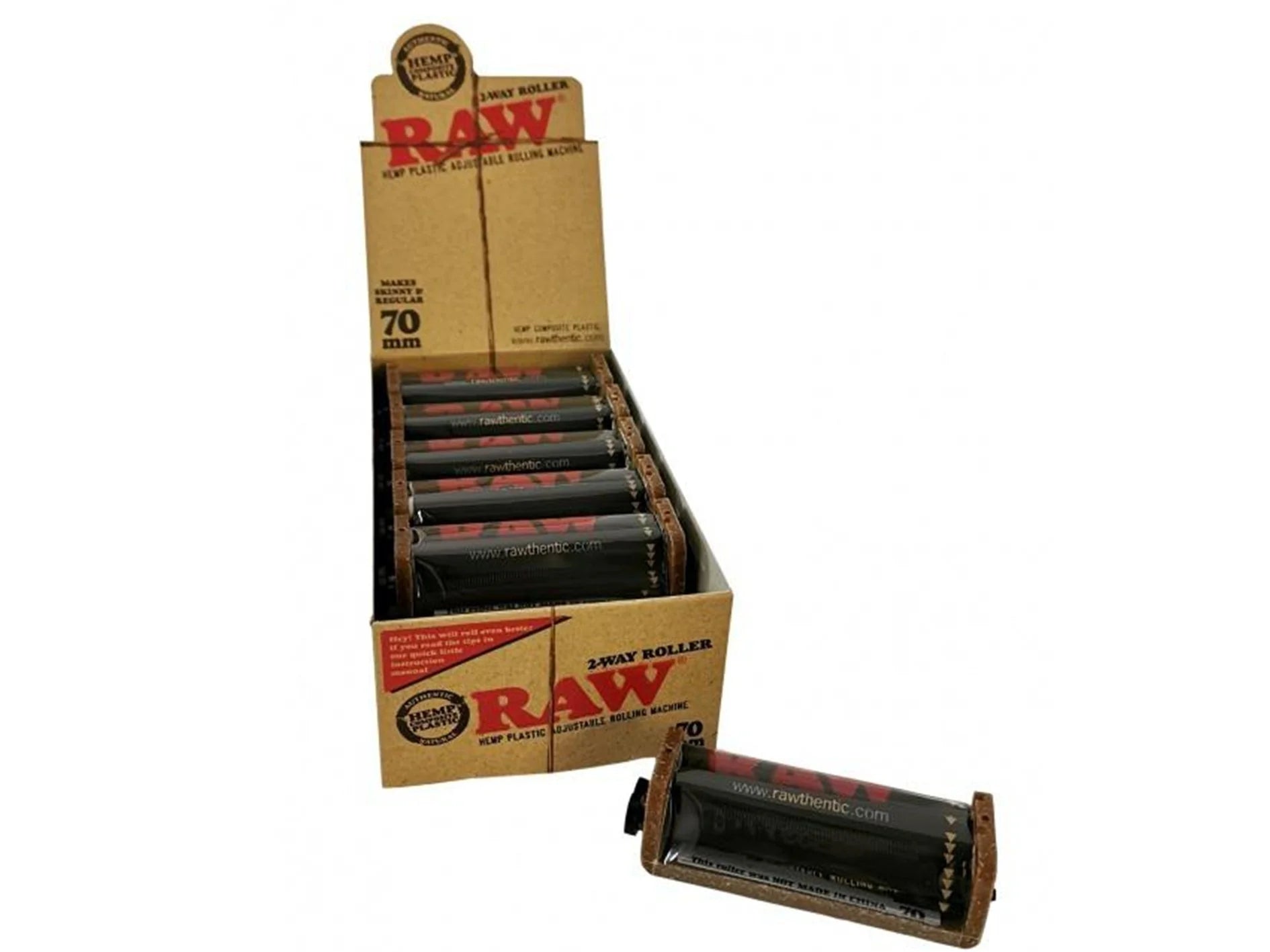 RAW - 2 Way Rolling Machine - 12 Per Box - 70 mm - Single Wide