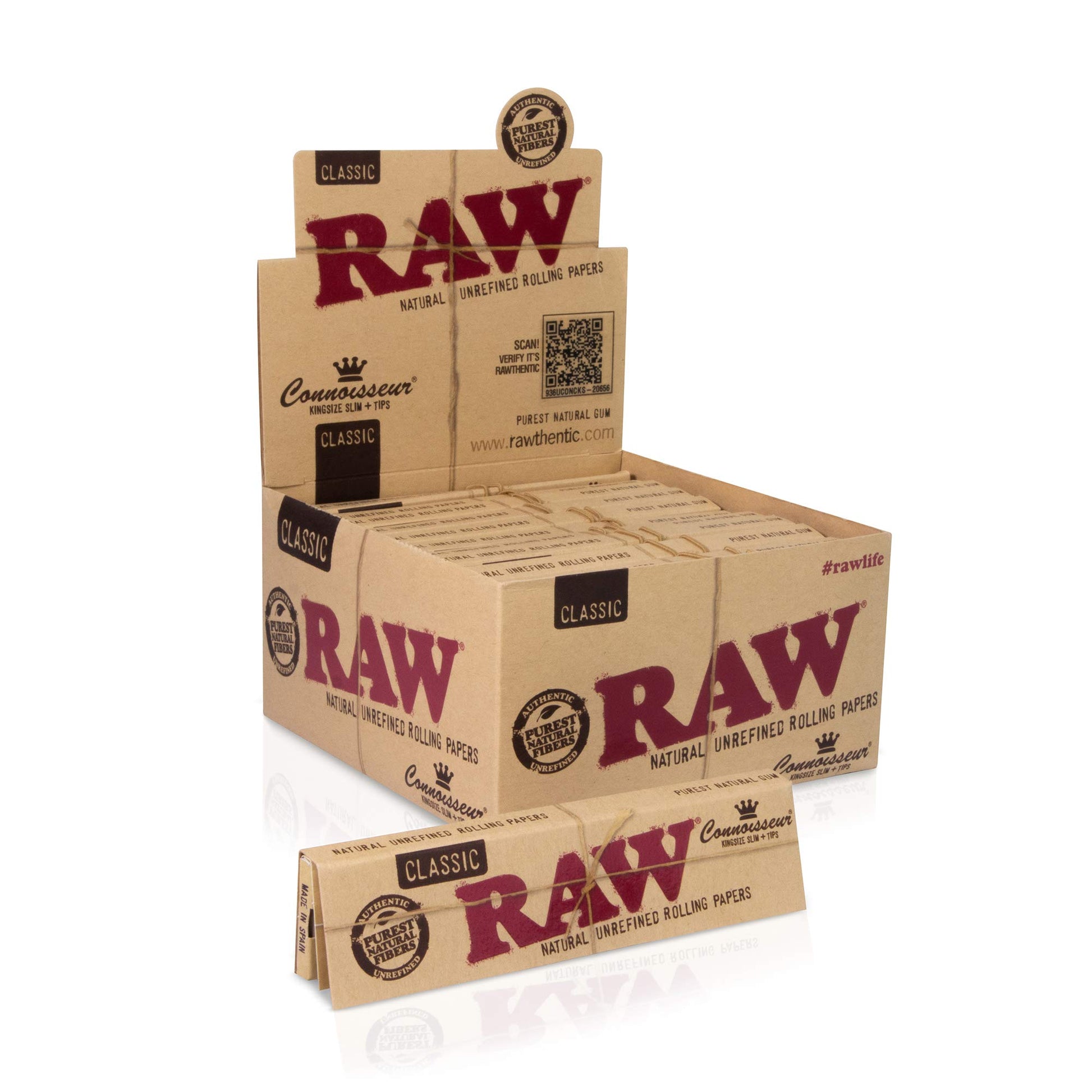 Raw - Classic King Size Slim Rolling Paper (24 pc Display)