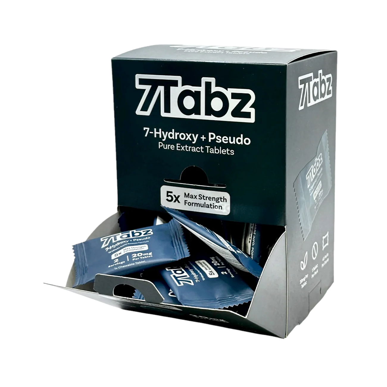 7Tabz 7-hydroxy+Pseudo 20mg tablets 5x Max Strength 40 packs