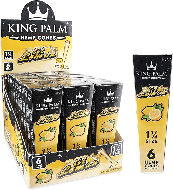 King Palm - Hemp Cones 1 ¼ Size  6pk (30ct display)