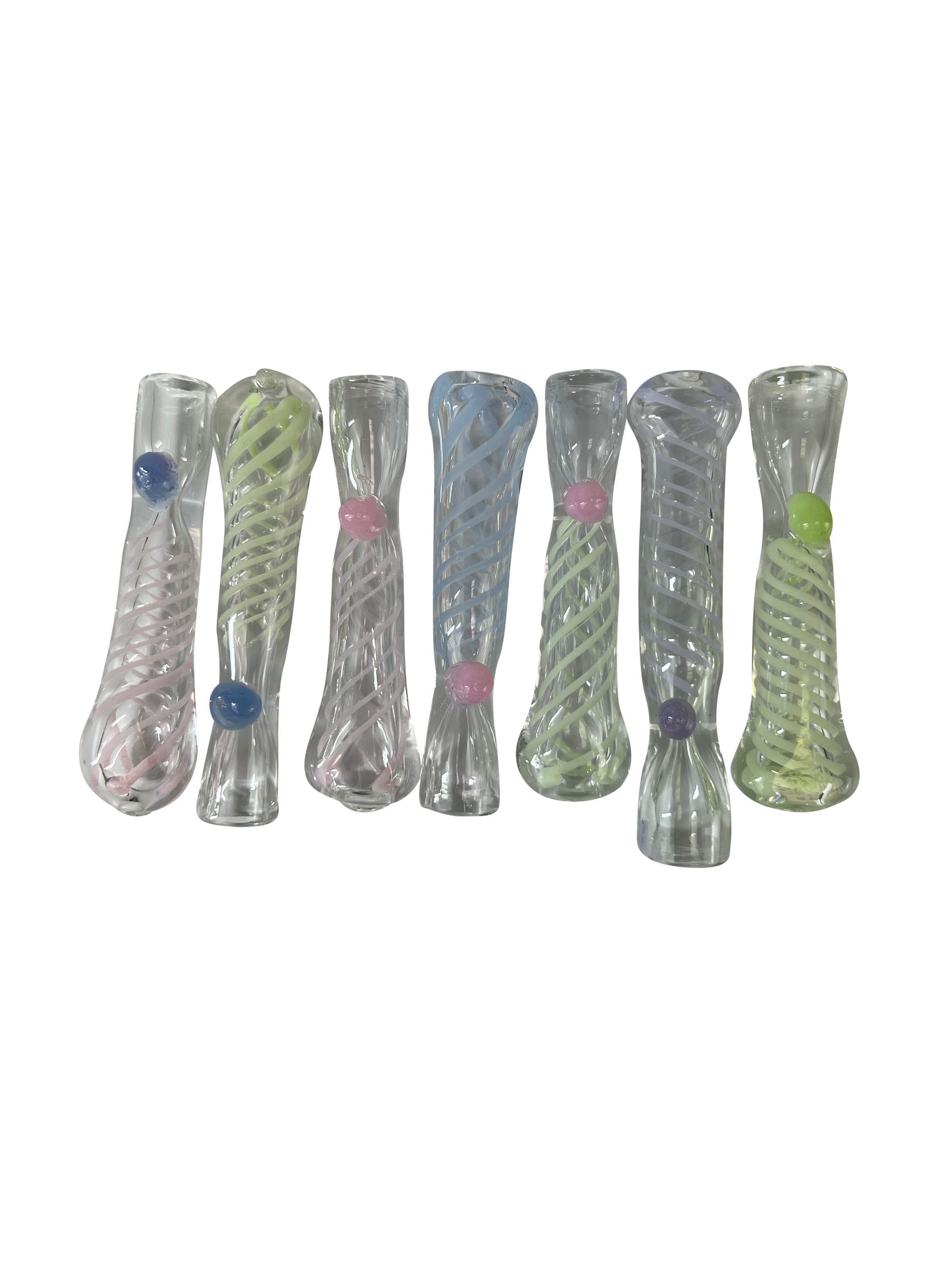 Clear / Neon Chillums - 10 Pack