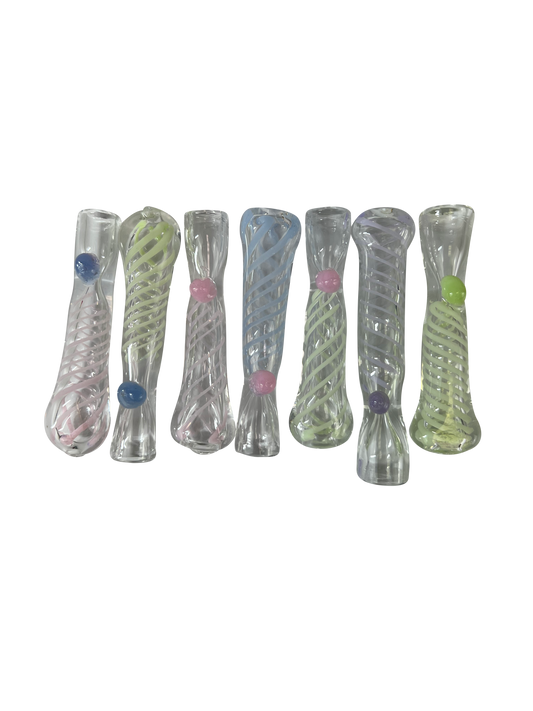 Clear / Neon Chillums - 10 Pack