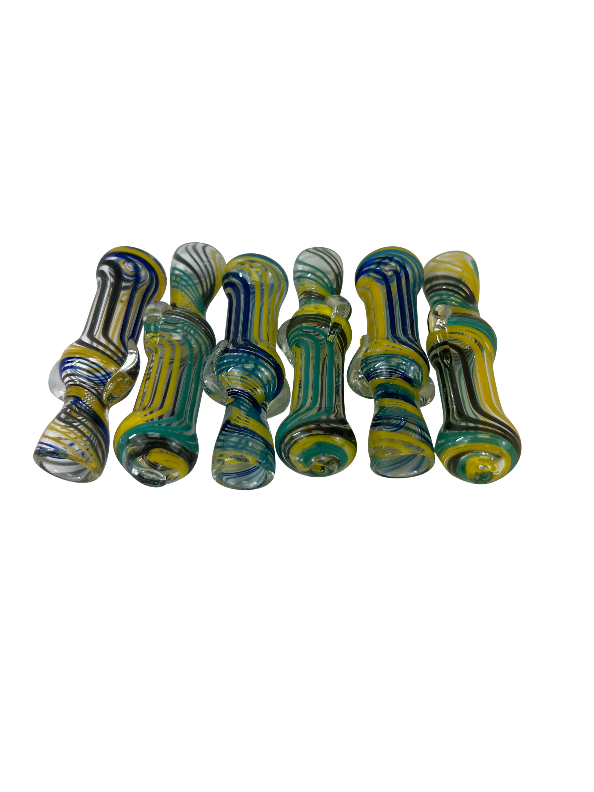 Yellow / Blue Wig Wag Chillums 10 Pack