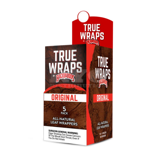 True Wraps by Backwoods - All Natural Leaf Wrappers - Original (16ct Display) - Tobacco Products