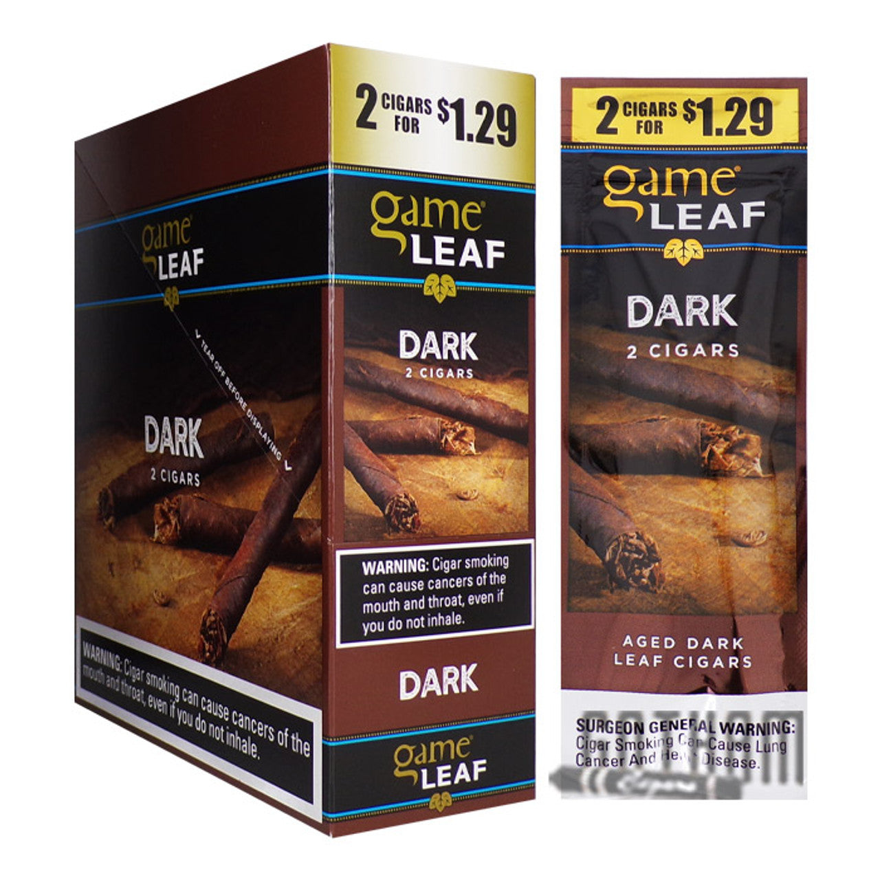 Game Leaf - 2 Pack Cigarillos - Pre Priced $1.49 (2x15 Pack) - Tobacco Products