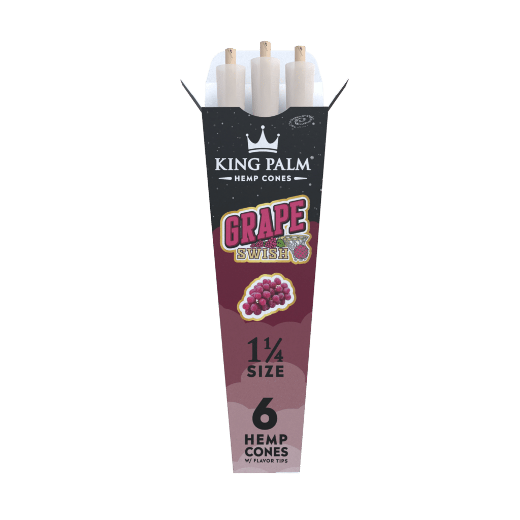 King Palm - Hemp Cones 1 ¼ Size  6pk (30ct display)