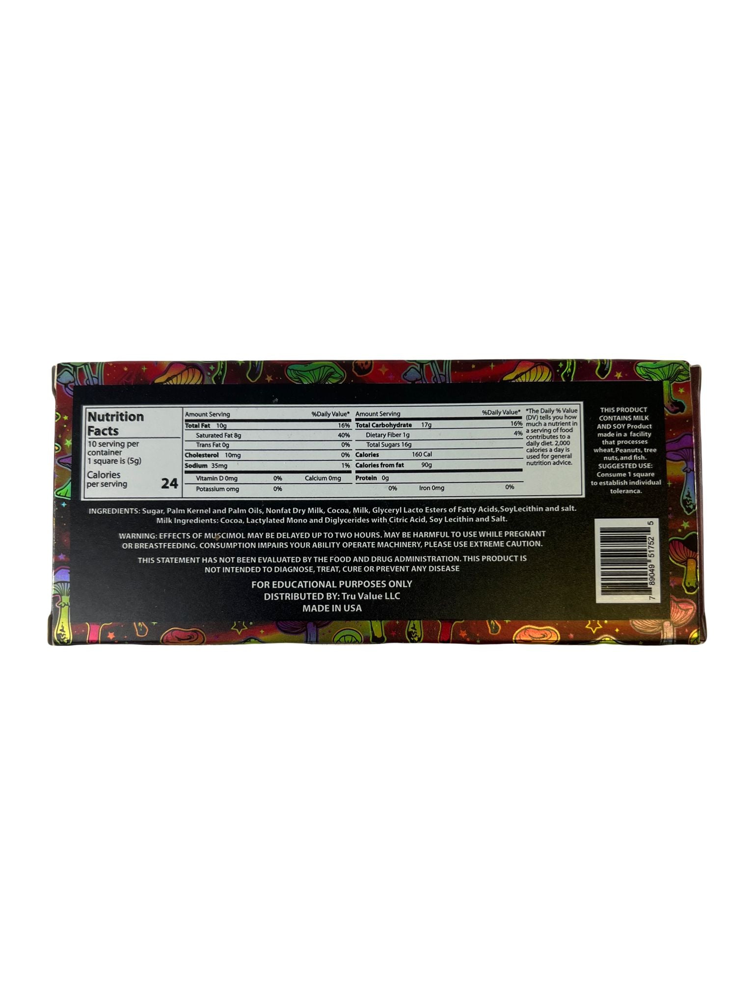 Stoned Amanita Muscaria Mushroom Chocolate Bars - 5000 MG