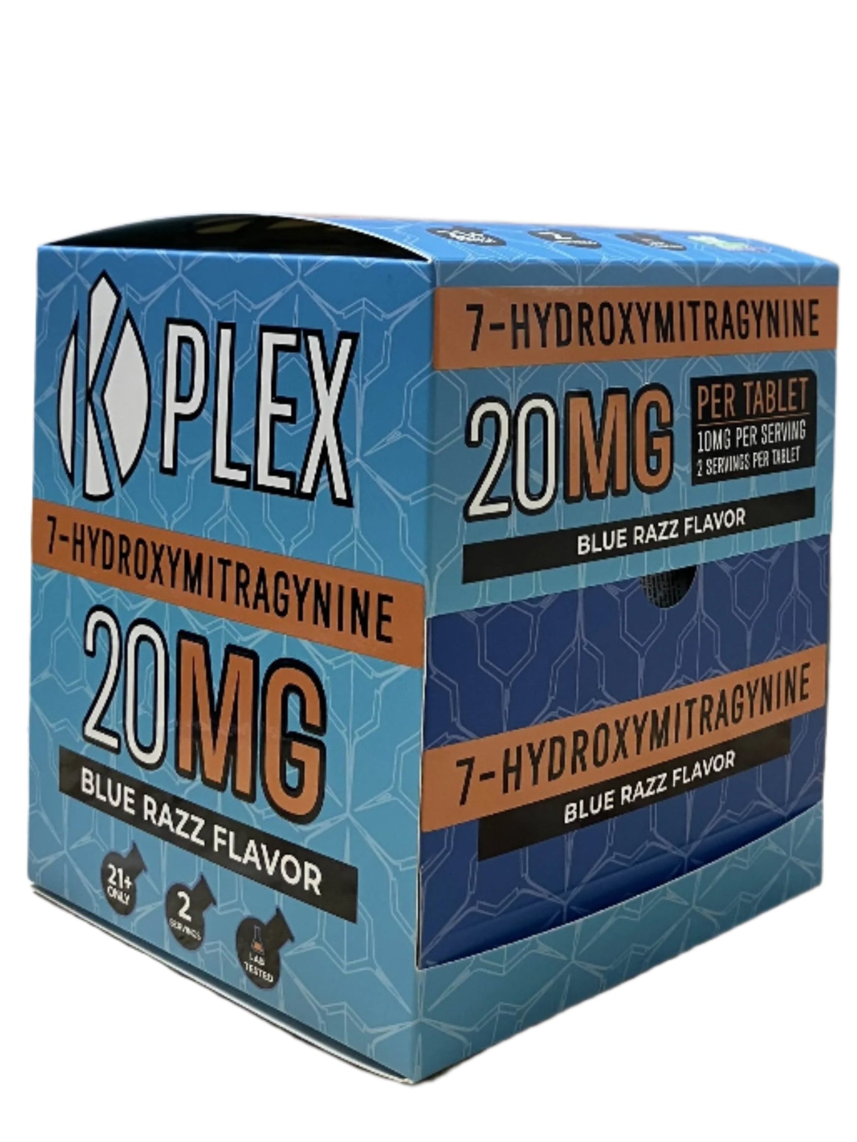 Professor Whyte's K-Plex Blue Razz 7 Hydroxymitragynine Tablets - 20mg - 30 Pack