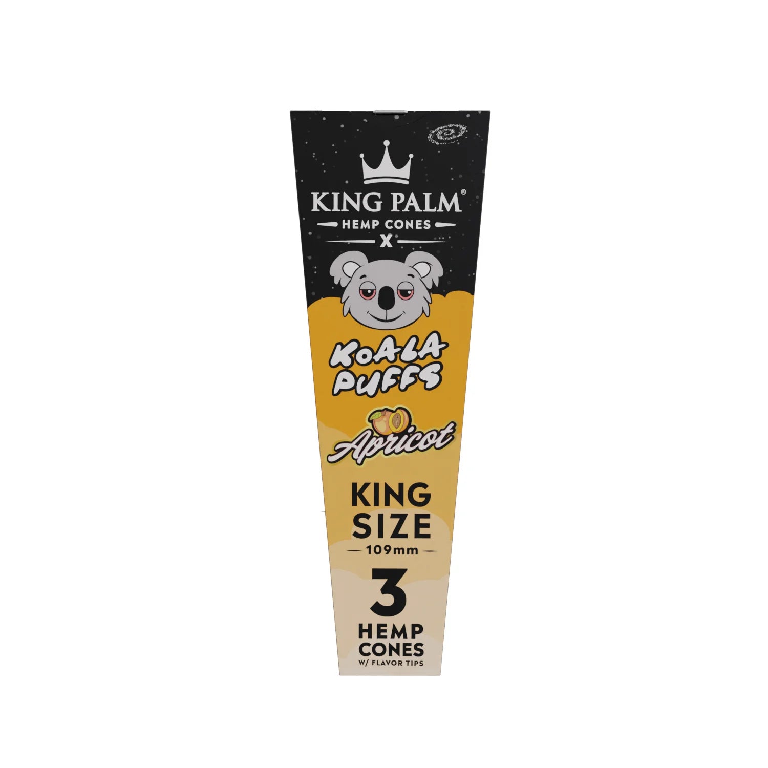 King Palm X Koala Puff  King Size  Hemp Cones - Apricot 3pk (30ct display)