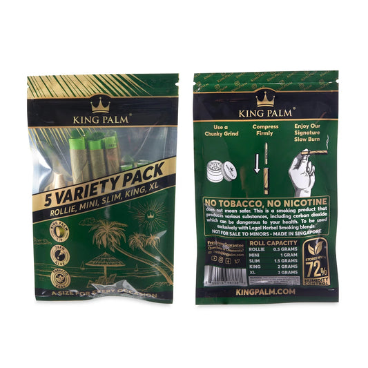 King Palm - 5 Size Variety Pack Real Leaf Tubes (15ct Display)