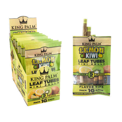 King Palm Leaf Tubes Rollies 1g 5 pack Pre-Rolled Cones - Lemon Kiwi (15ct)