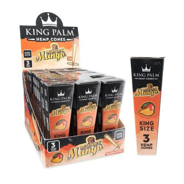 King Palm Money Mango Pre-Rolled Cones 3 pack - King Size - 36 Pack