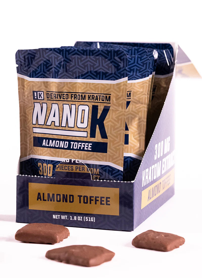 Nano K - Almond Toffee Display - 300mg Kratom Extract (8ct)