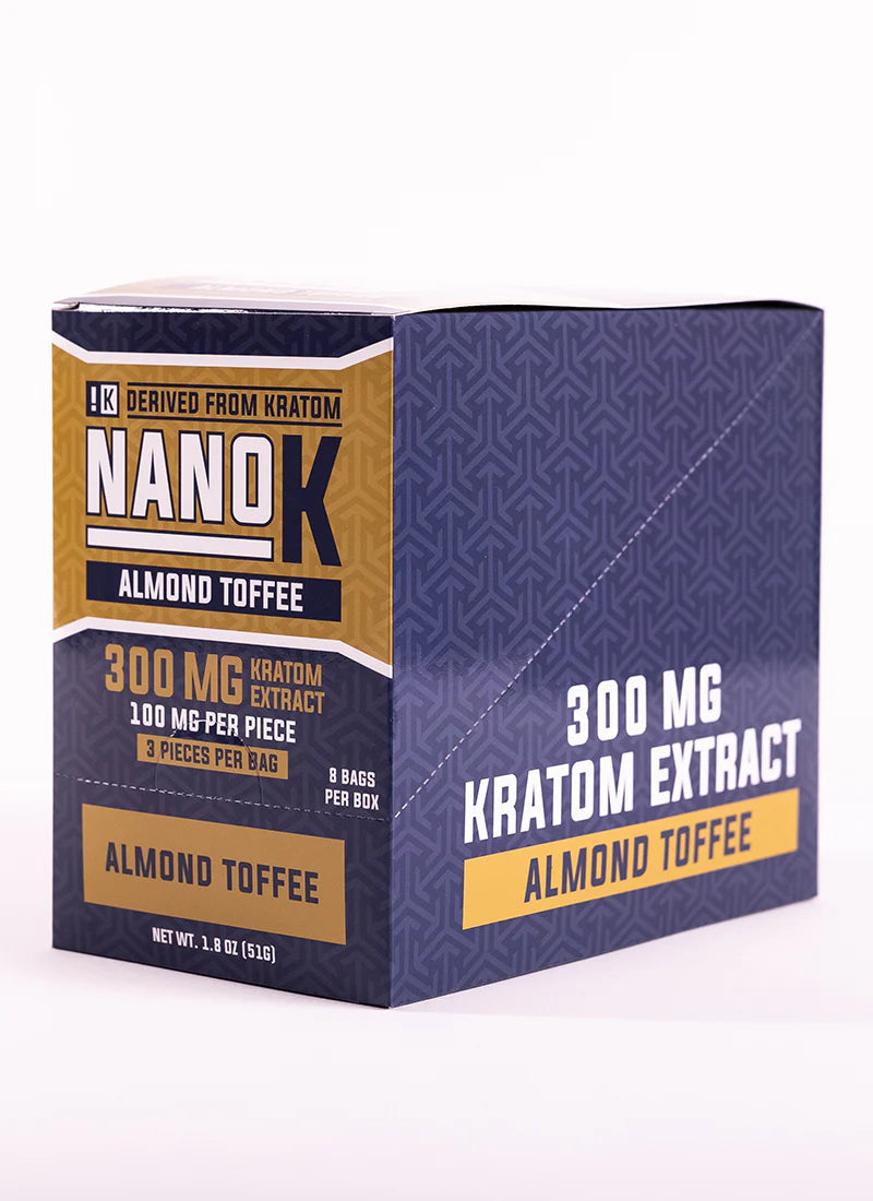 Nano K - Almond Toffee Display - 300mg Kratom Extract (8ct)