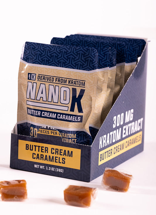 Nano K - Butter Cream Caramels Display - 300mg Kratom Extract (8ct)