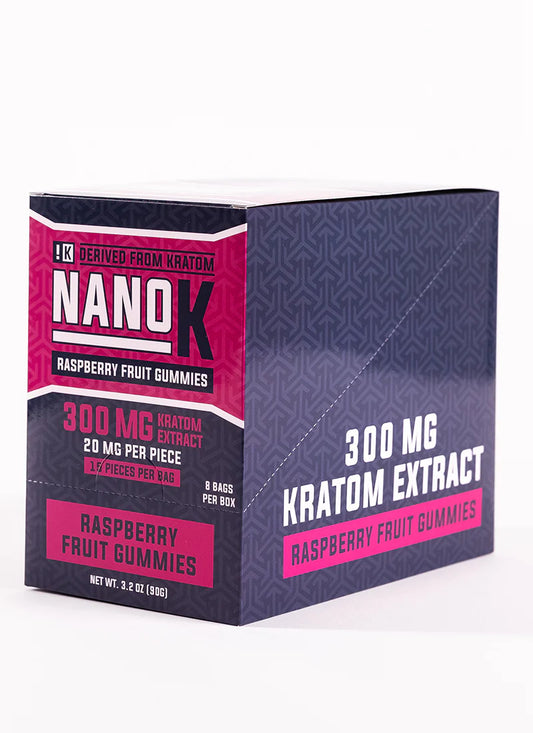 Nano K - Rasperry Fruit Gummies Display - 300mg Kratom Extract (8ct)