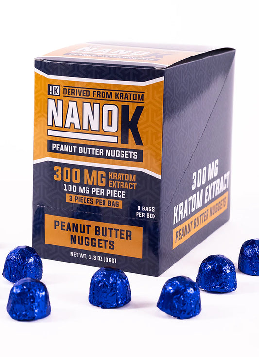 Nano K - Peanut Butter Nuggets Display - 300mg Kratom Extract (8ct)