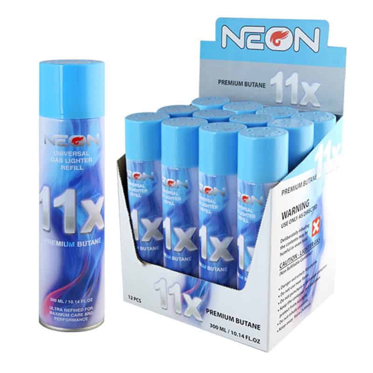 Neon Brand Universal Gas Lighter Refill 11x Butane Refined 300ml (12ct ...
