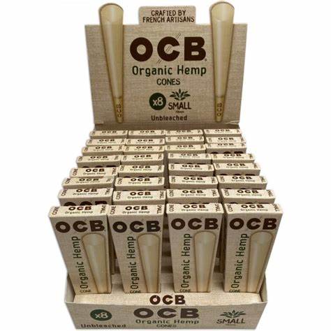 OCB - Small 78mm Organic Hemp Cones - 8 Pack (32ct Display)