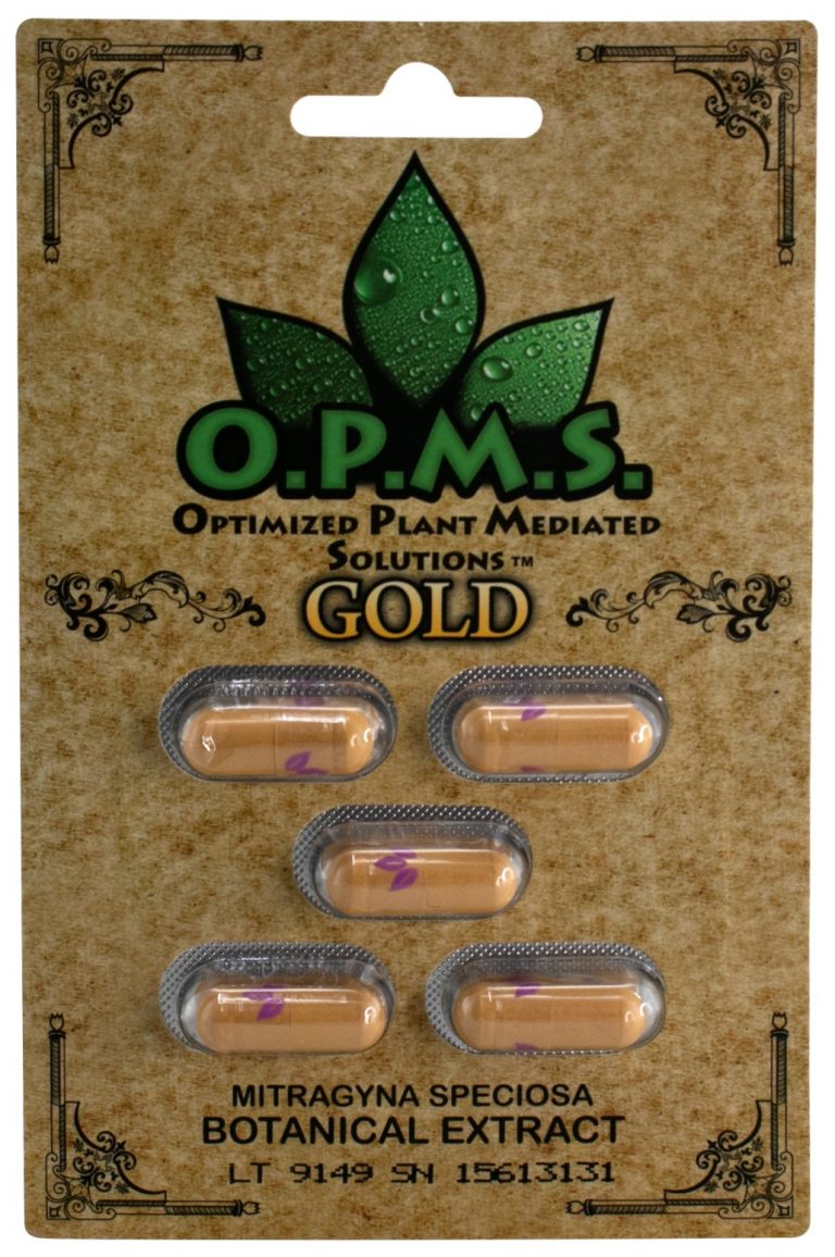 OPMS Gold Kratom Extract Capsules – 5 pack