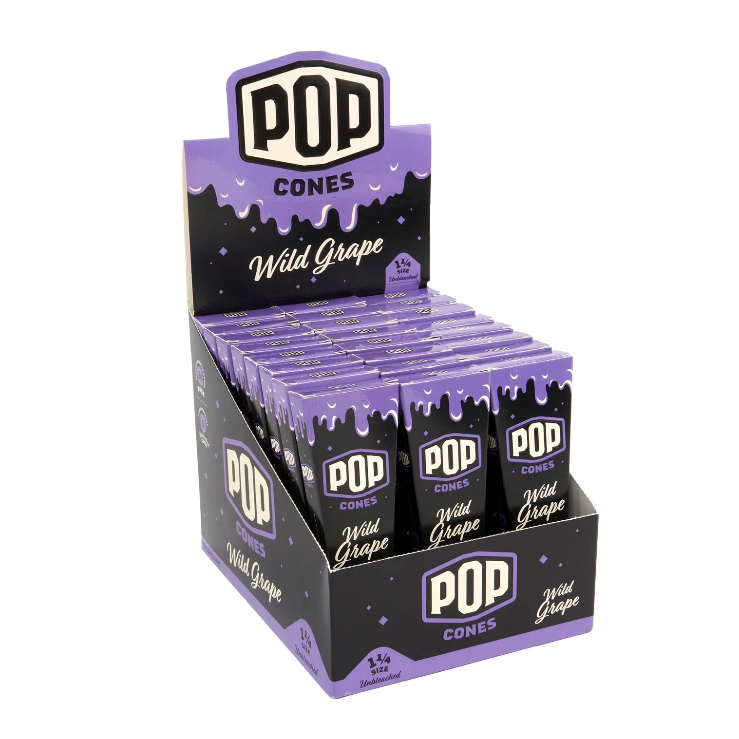 Pop Cones 1 ¼ Size 6pk Pre-Rolled Cones with Flavor Tip (24ct Display)