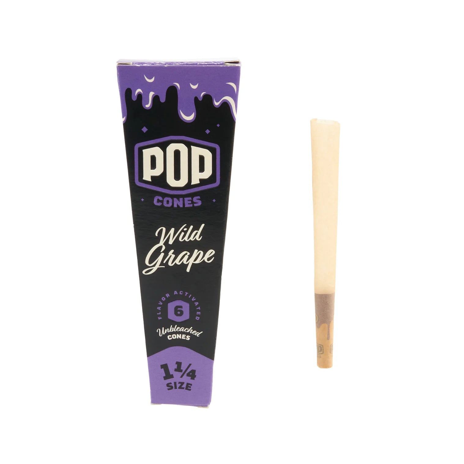 Pop Cones 1 ¼ Size 6pk Pre-Rolled Cones with Flavor Tip (24ct Display)