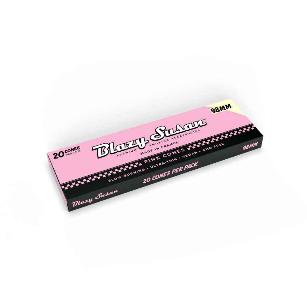 Blazy Susan - Pink Paper Pre-Rolled Cones - Master Case, 98mm 20Ct