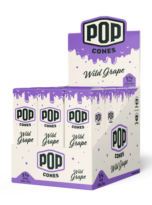 Pop Cones 1 ¼ Size Ultra Thin 6pk Cones 24ct Display