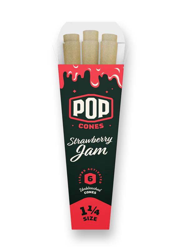 Pop Cones 1 ¼ Size 6pk Pre-Rolled Cones with Flavor Tip (24ct Display)