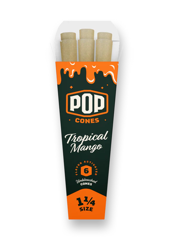 Pop Cones 1 ¼ Size 6pk Pre-Rolled Cones with Flavor Tip (24ct Display)